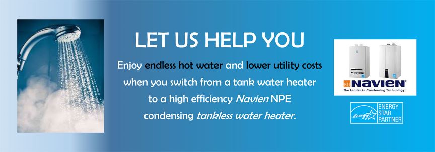 Navien tankless water heater installation brochure